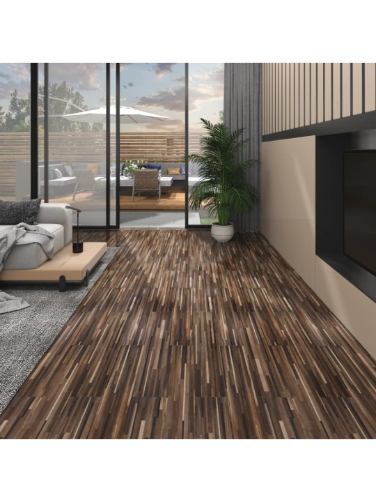 Podlahová krytina PVC 5,02 m² 2 mm samolepicí pruhovaná hnědá