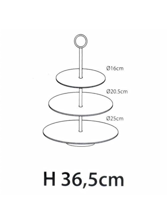 Excellent Houseware 3patrový servírovací stojan 36,5 cm matně černý