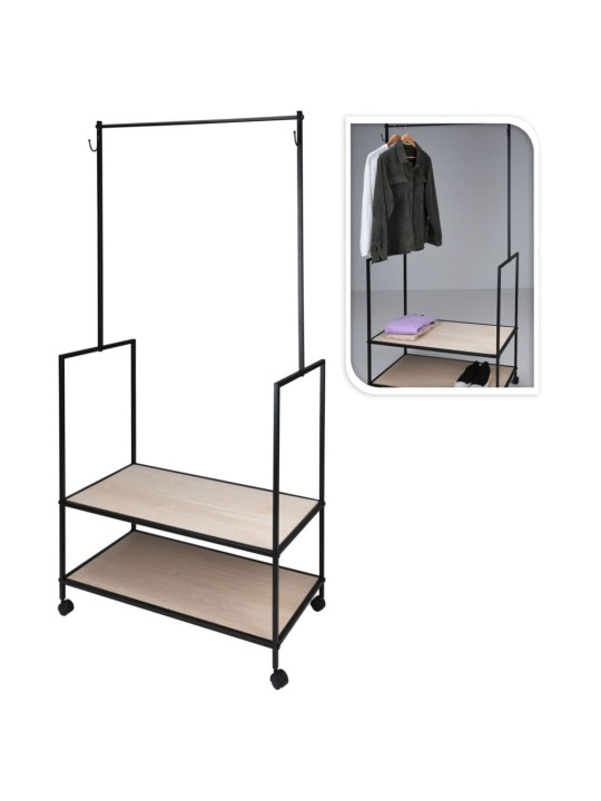 H&S Collection Stojan na oblečení se 2 háčky kovový