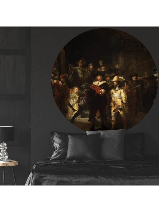 Wallart kruhová tapeta the night watch 142,5 cm