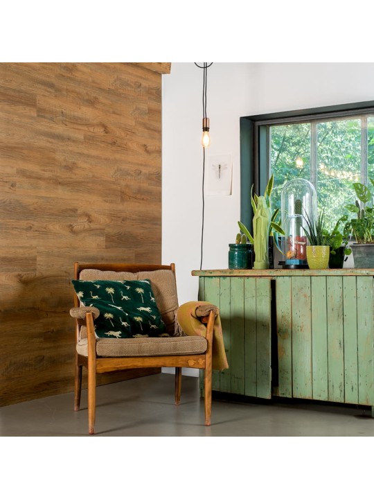 WallArt Nástěnný panel vzhled dřeva recyklovaný dub narezle hnědý