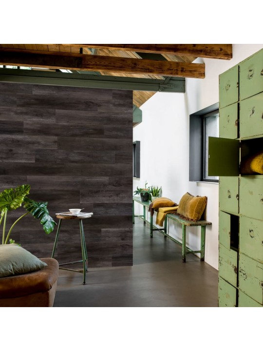 WallArt Nástěnný panel vzhled dřevěných prken starovenkovský dub černý