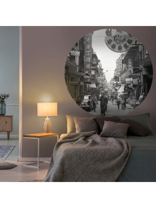 Wallart kruhová tapeta hong kong the old days 190 cm