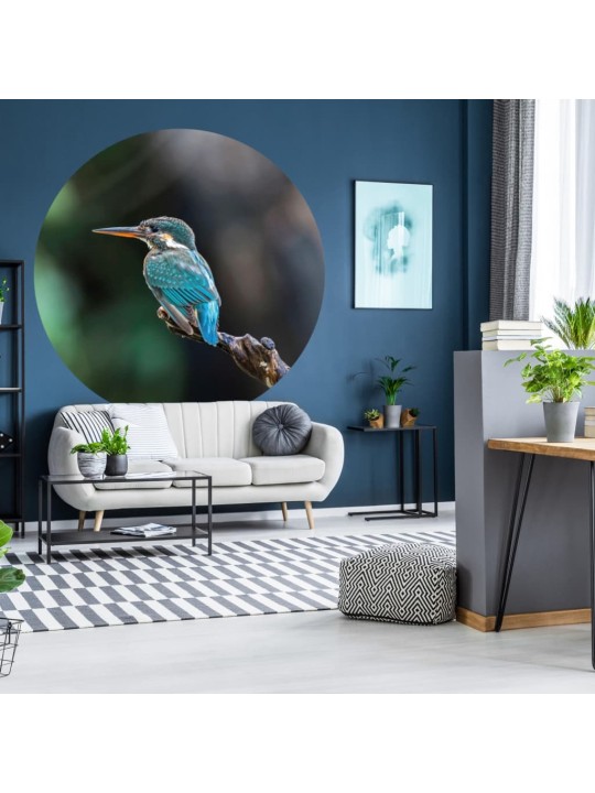 Wallart kruhová tapeta the kingfisher 142,5 cm