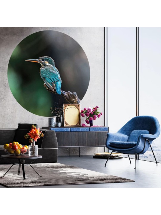 Wallart kruhová tapeta the kingfisher 142,5 cm