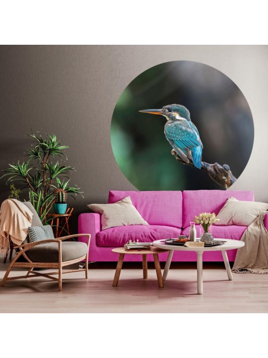 Wallart kruhová tapeta the kingfisher 142,5 cm