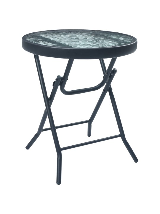 3dílný bistro set šedý ocel