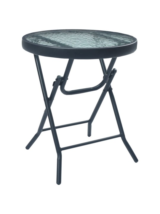 3dílný bistro set černý ocel