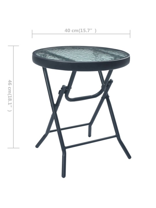 3dílný bistro set černý ocel