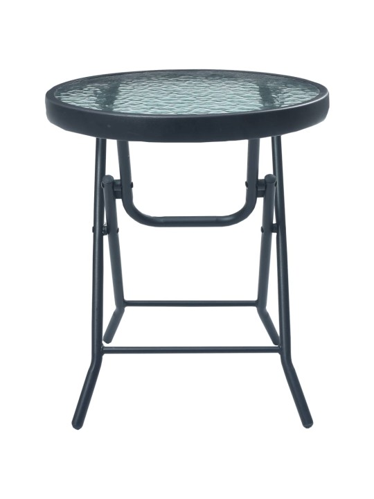 3dílný bistro set černý ocel