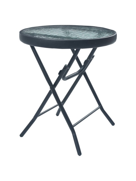 3dílný bistro set černý ocel