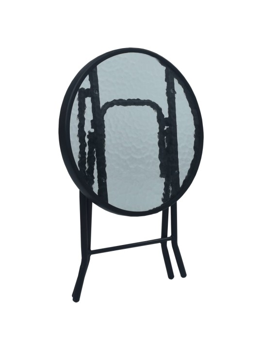 3dílný bistro set černý ocel