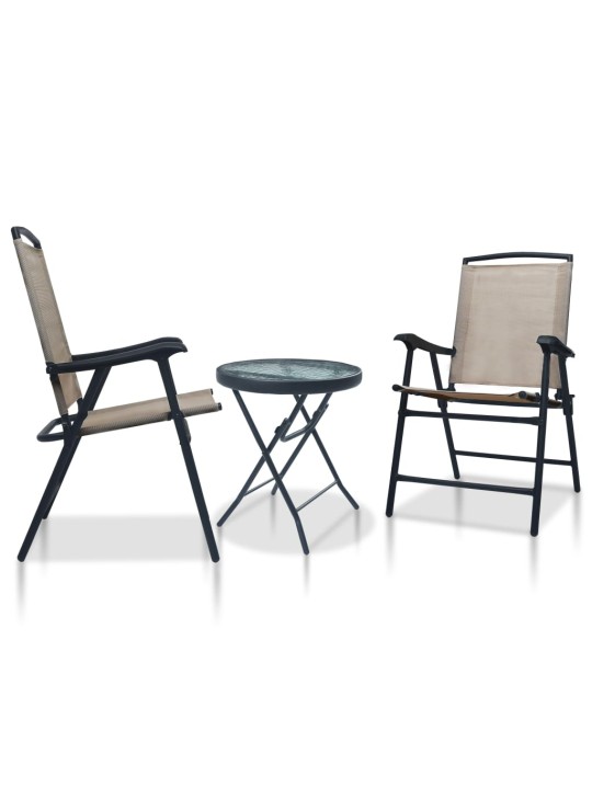 3dílný bistro set taupe ocel