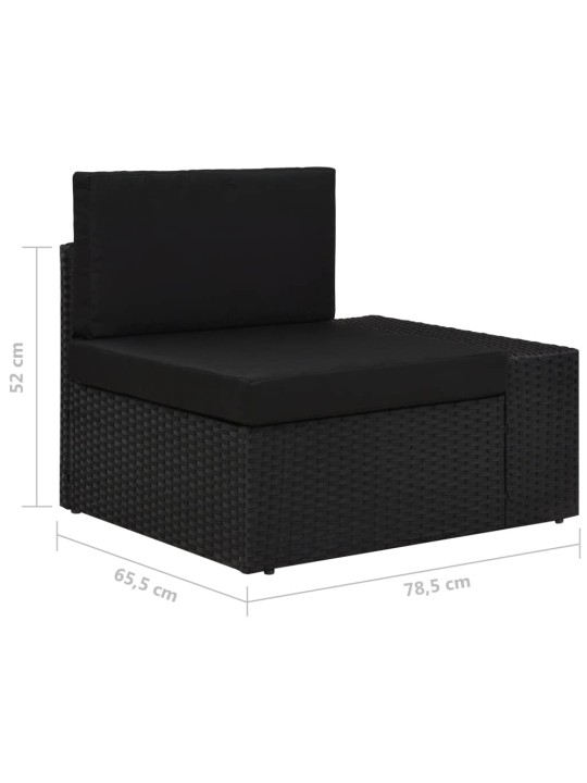 5dílná zahradní sedací souprava polyratan černá
