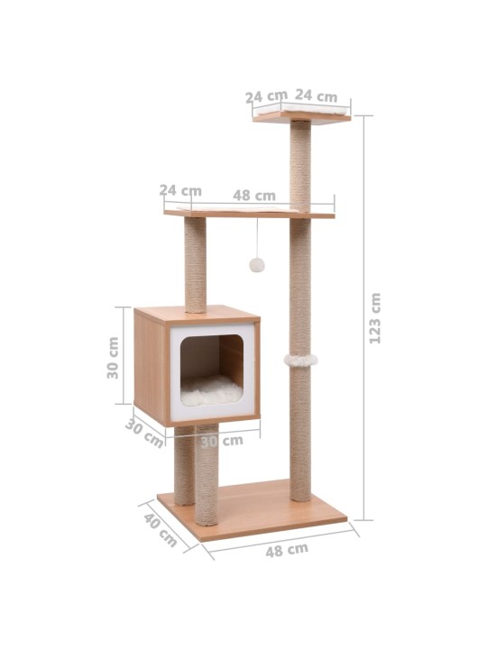 Škrabadlo pro kočky se sisalovým koberečkem 123 cm