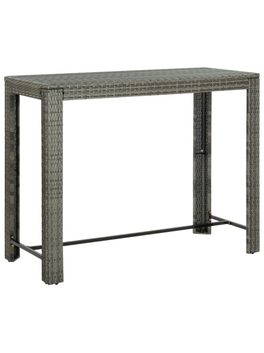 Zahradní barový stůl šedý 140,5 x 60,5 x 110,5 cm polyratan