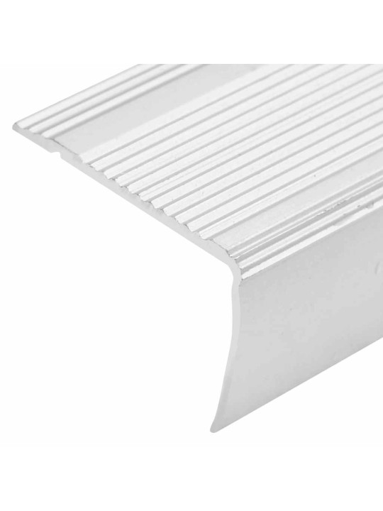 Schodové hrany ve tvaru l 5 ks hliník 90 cm stříbrné