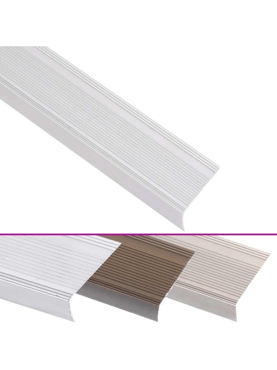 Schodové hrany ve tvaru l 5 ks hliník 90 cm stříbrné
