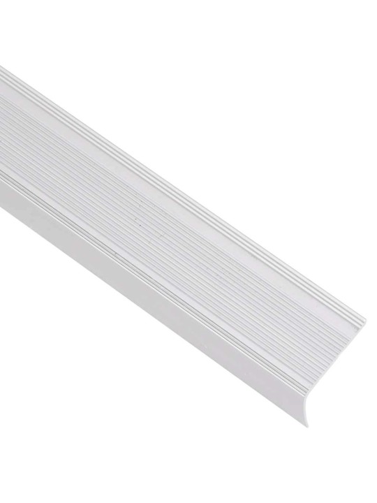 Schodové hrany ve tvaru l 5 ks hliník 90 cm stříbrné