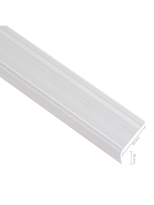 Schodové hrany ve tvaru l 5 ks hliník 90 cm stříbrné