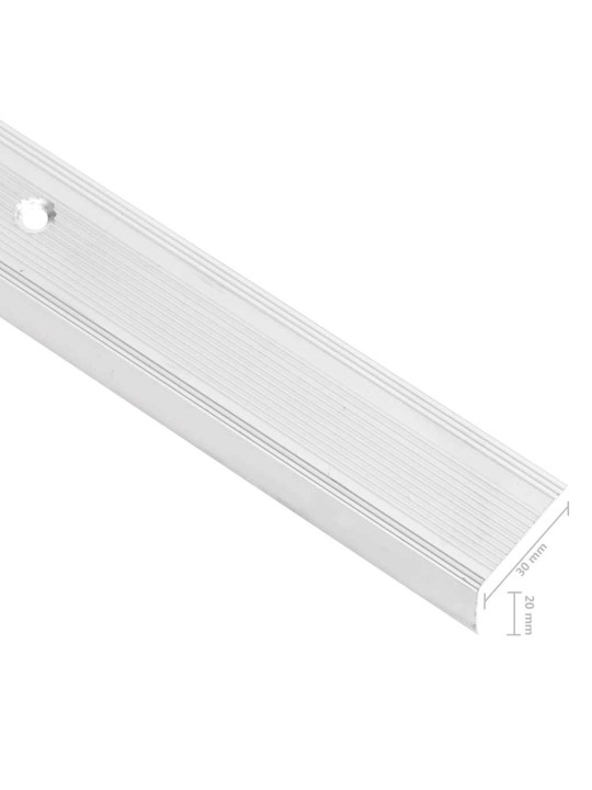 Schodové hrany ve tvaru l 15 ks hliník 90 cm stříbrné