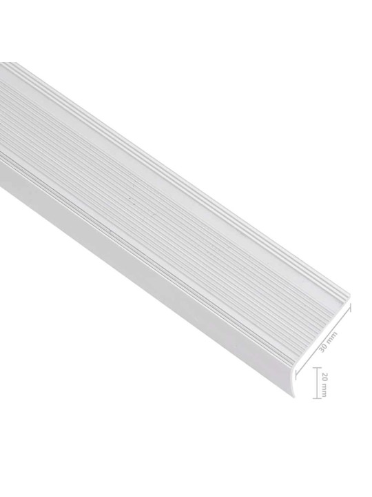 Schodové hrany ve tvaru l 15 ks hliník 90 cm stříbrné