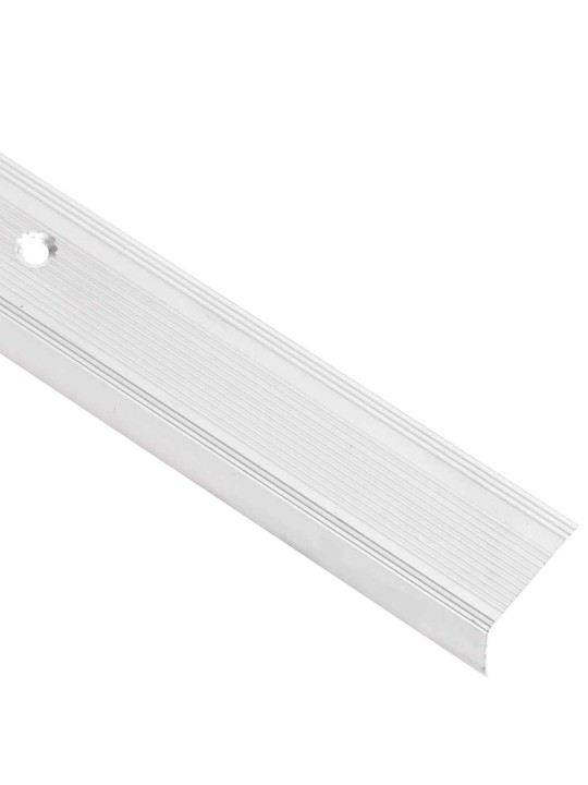 Schodové hrany ve tvaru l 5 ks hliník 90 cm stříbrné