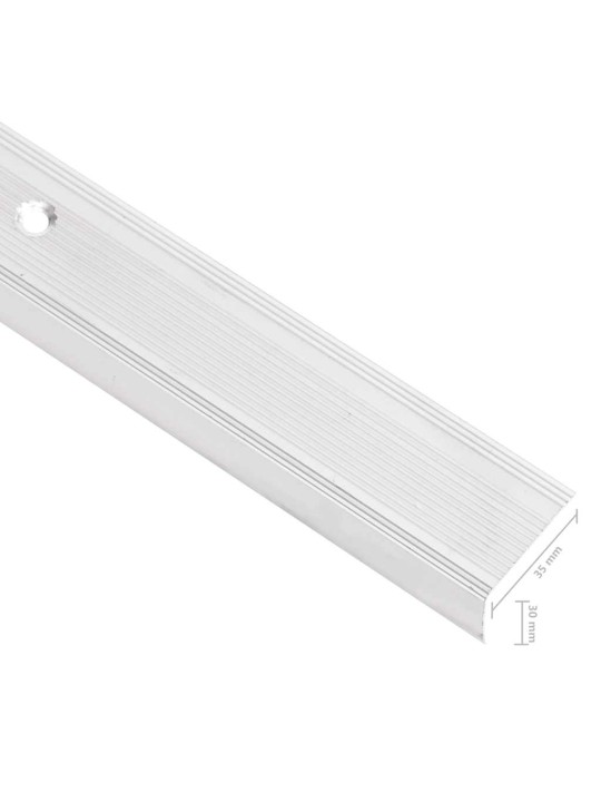 Schodové hrany ve tvaru l 5 ks hliník 90 cm stříbrné