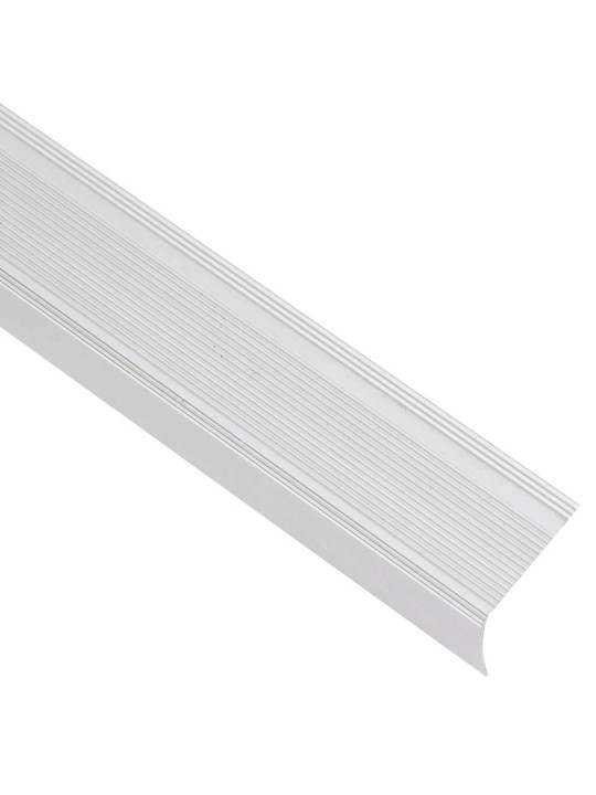 Schodové hrany ve tvaru l 5 ks hliník 90 cm stříbrné