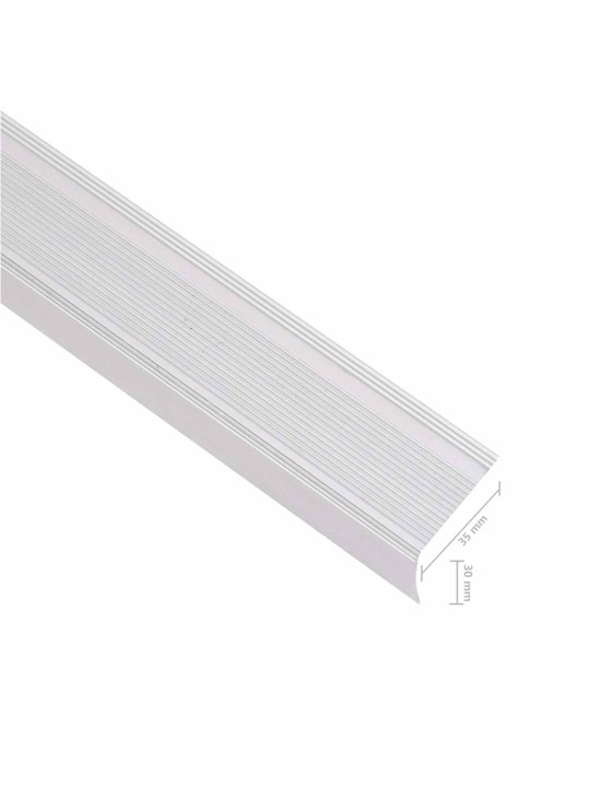 Schodové hrany ve tvaru l 5 ks hliník 90 cm stříbrné