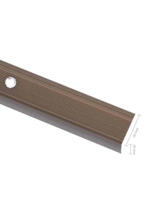 Schodové hrany ve tvaru l 5 ks hliník 90 cm hnědé