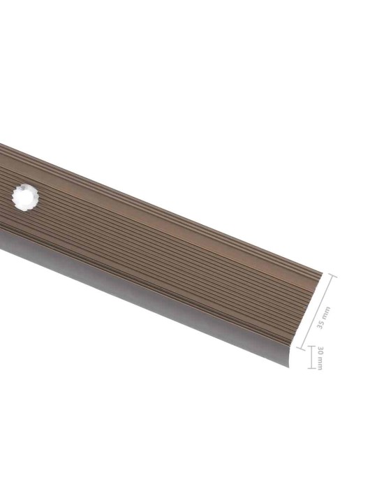 Schodové hrany ve tvaru l 15 ks hliník 90 cm hnědé