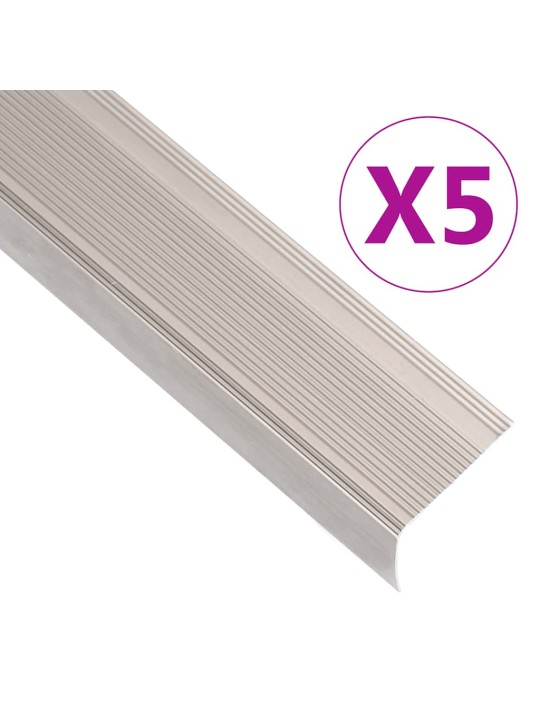 Schodové hrany ve tvaru l 5 ks hliník 90 cm šampaňské