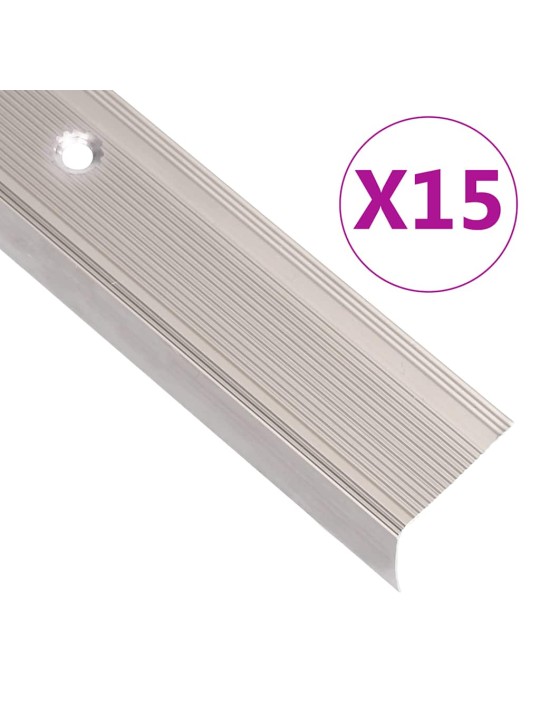 Schodové hrany ve tvaru l 15 ks hliník 90 cm šampaňské