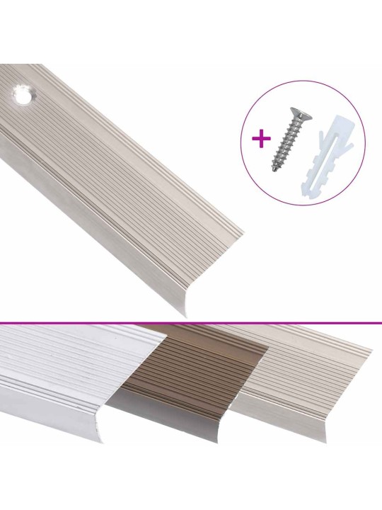 Schodové hrany ve tvaru l 15 ks hliník 90 cm šampaňské