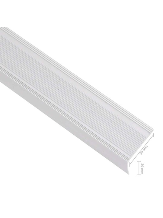 Schodové hrany ve tvaru l 15 ks hliník 100 cm stříbrné