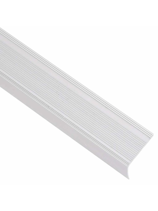 Schodové hrany ve tvaru l 15 ks hliník 100 cm stříbrné