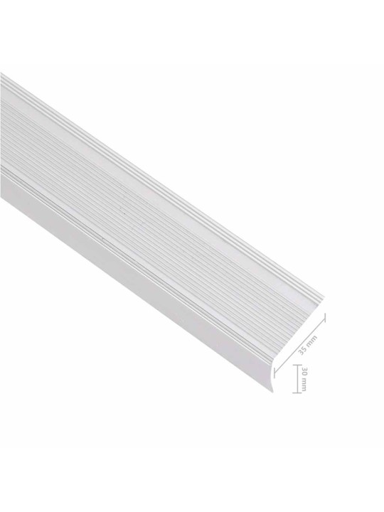 Schodové hrany ve tvaru l 15 ks hliník 100 cm stříbrné