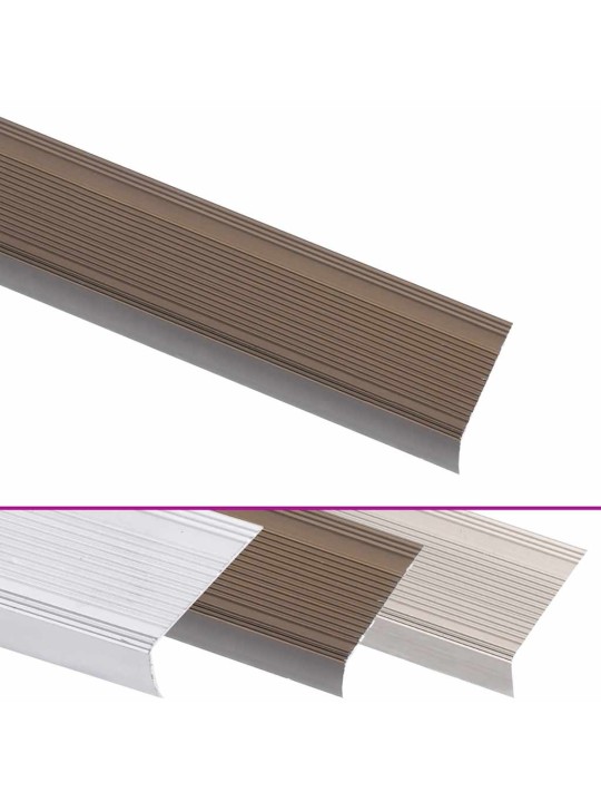 Schodové hrany ve tvaru l 15 ks hliník 100 cm hnědé