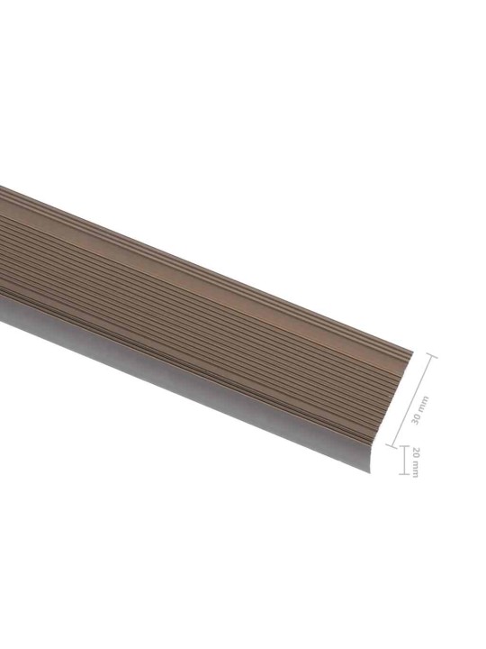 Schodové hrany ve tvaru l 15 ks hliník 100 cm hnědé