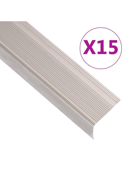 Schodové hrany ve tvaru l 15 ks hliník 100 cm šampaňské