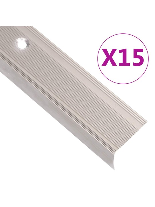 Schodové hrany ve tvaru l 15 ks hliník 100 cm šampaňské