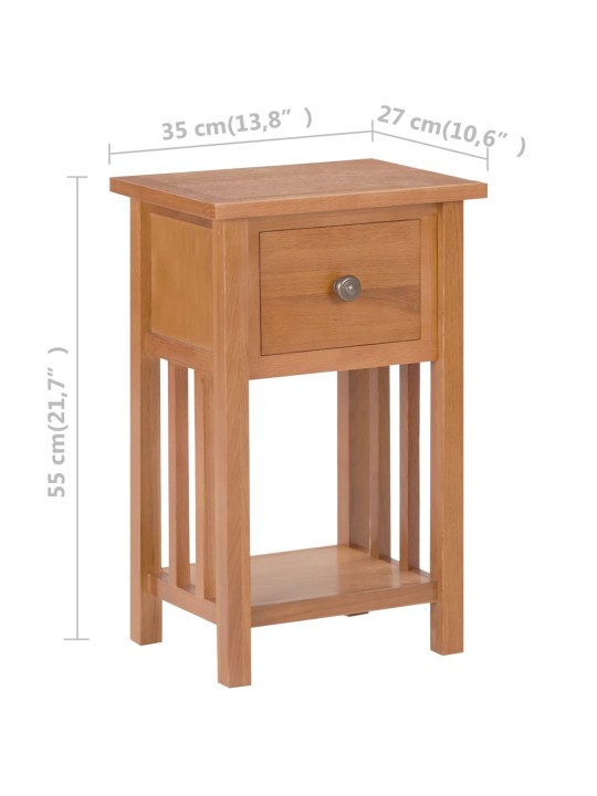 Stolek na časopisy se zásuvkou 35x27x55 cm masivní dubové dřevo