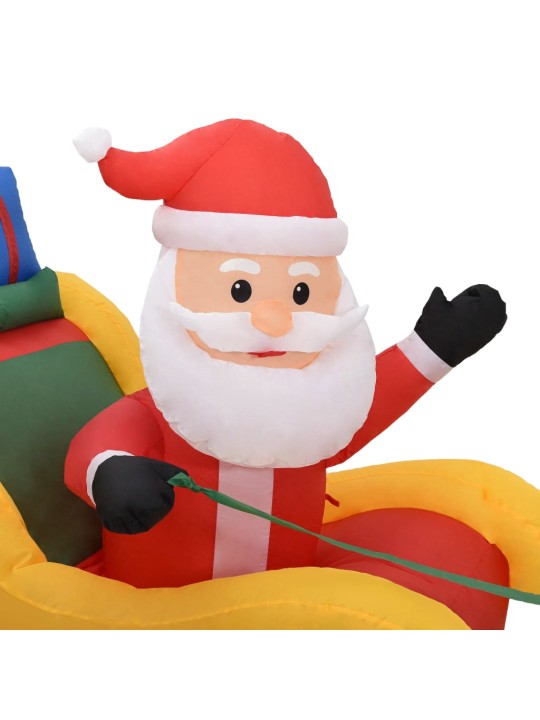 Vánoční nafukovací dekorace Santa a sobi LED 490 cm