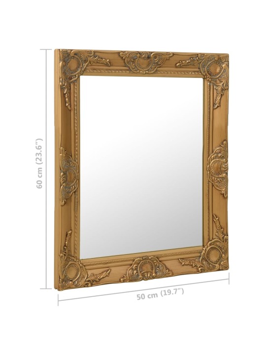 Nástěnné zrcadlo barokní styl 50 x 60 cm zlaté