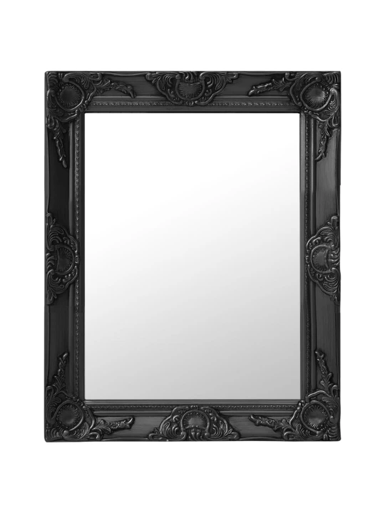 Nástěnné zrcadlo barokní styl 50 x 60 cm černé