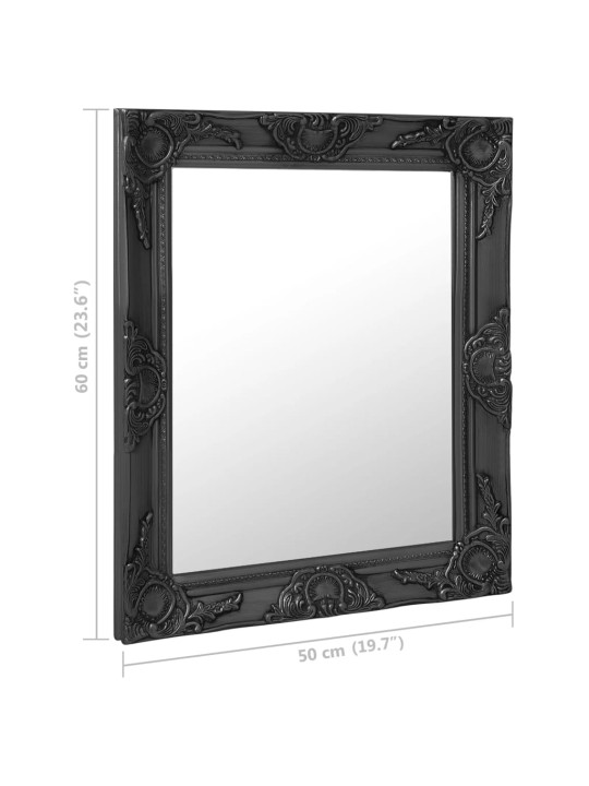 Nástěnné zrcadlo barokní styl 50 x 60 cm černé