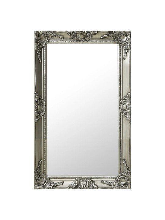 Nástěnné zrcadlo barokní styl 50 x 80 cm stříbrné