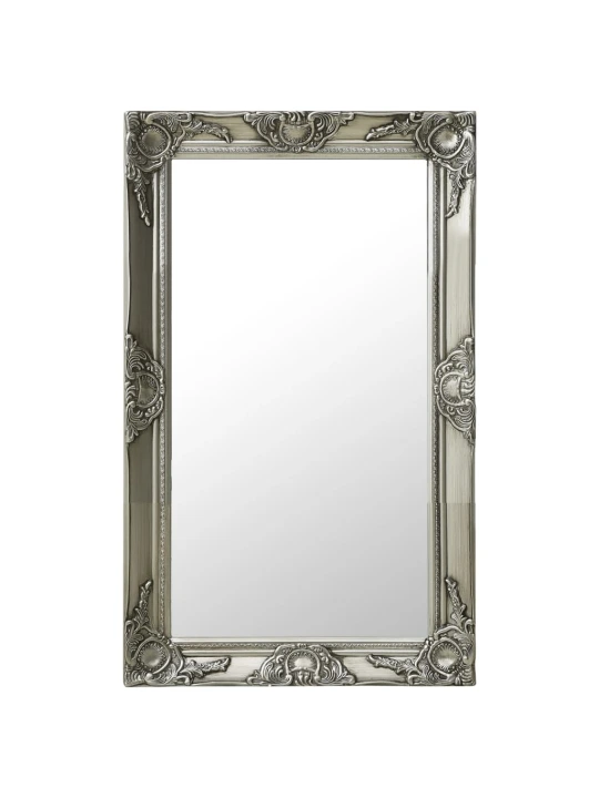 Nástěnné zrcadlo barokní styl 50 x 80 cm stříbrné