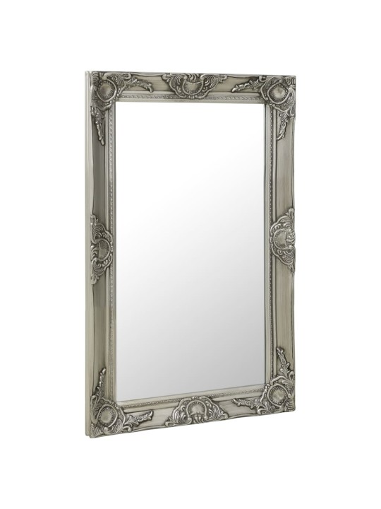 Nástěnné zrcadlo barokní styl 50 x 80 cm stříbrné